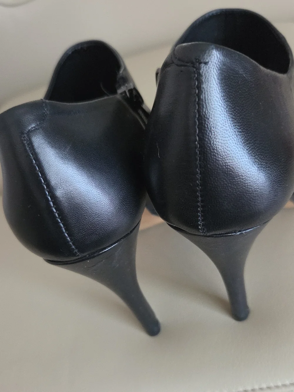 Classic Black Leather Women's High-Heel Ankle Booties